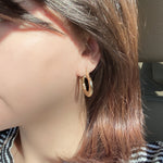 Gold Filled Hollow Bold Hoop Earrings
