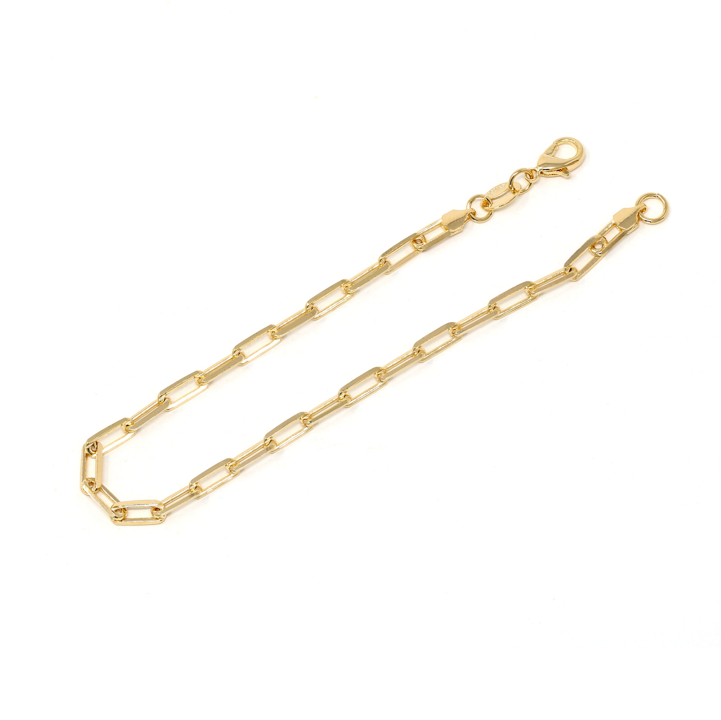 Gold Filled Thin Paperclip Chain Bracelet