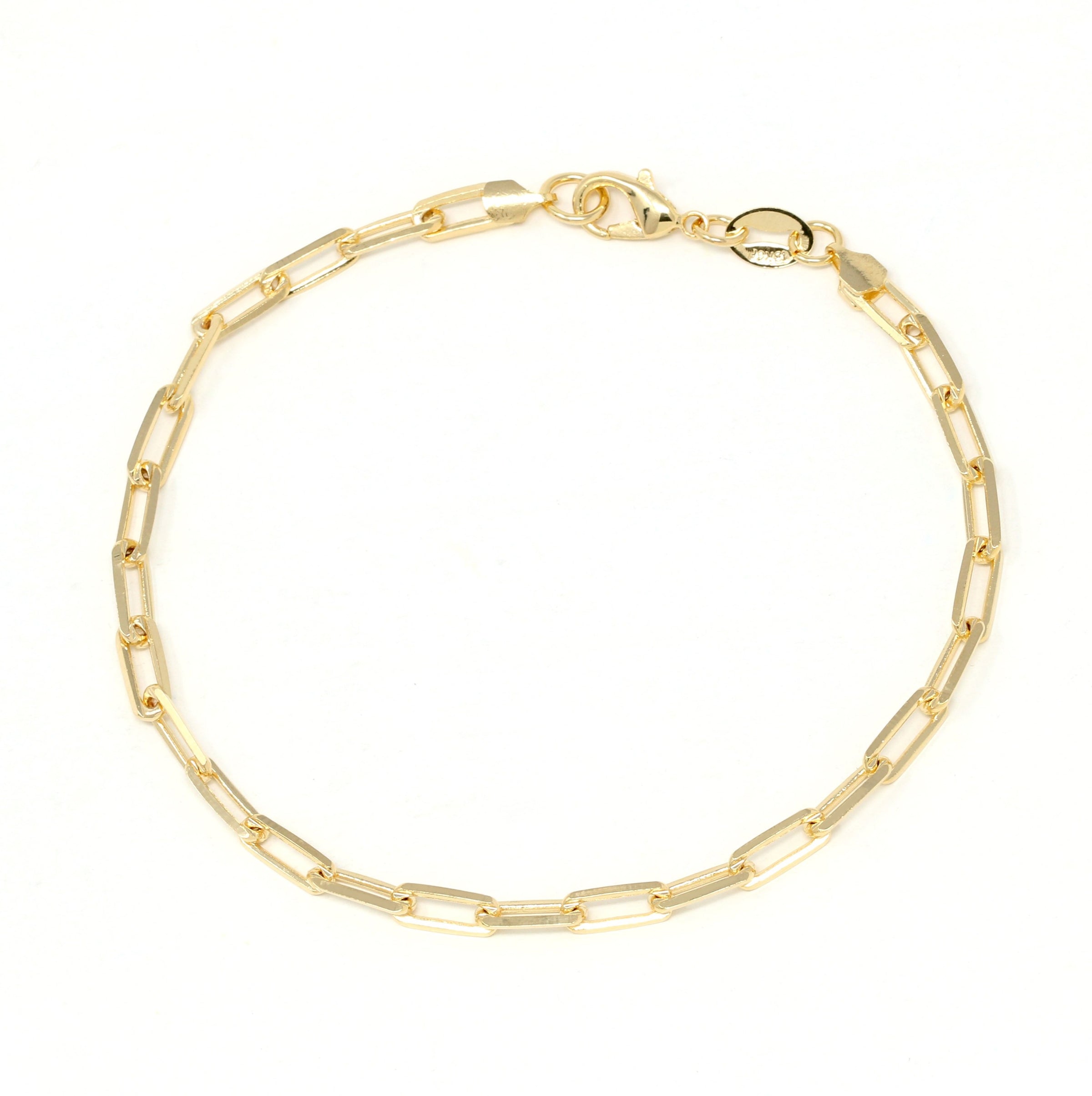Gold Filled Thin Paperclip Chain Bracelet