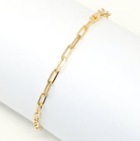 Gold Filled Thin Paperclip Chain Bracelet