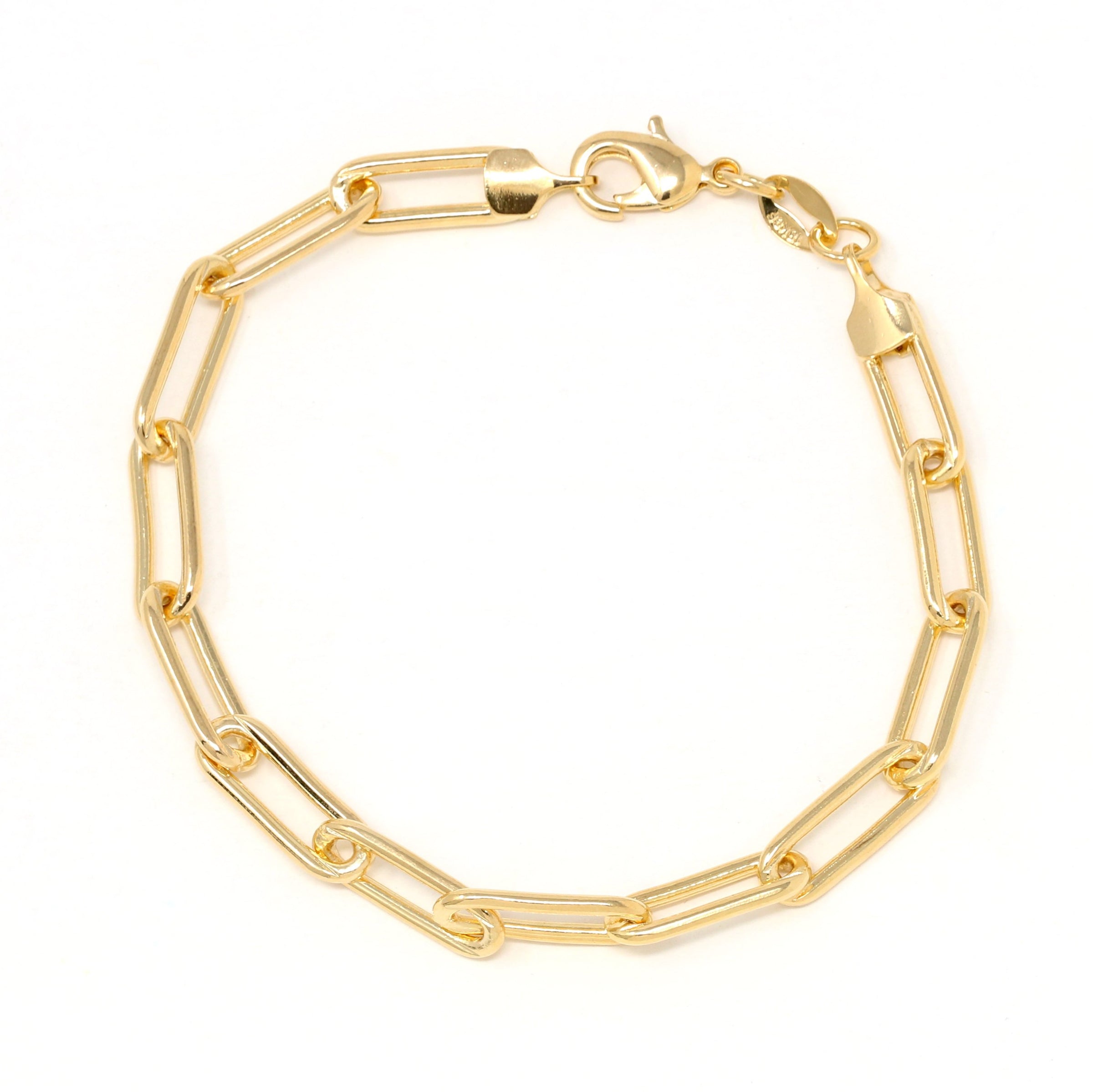 Gold Filled Bold Paperclip Chain Bracelet