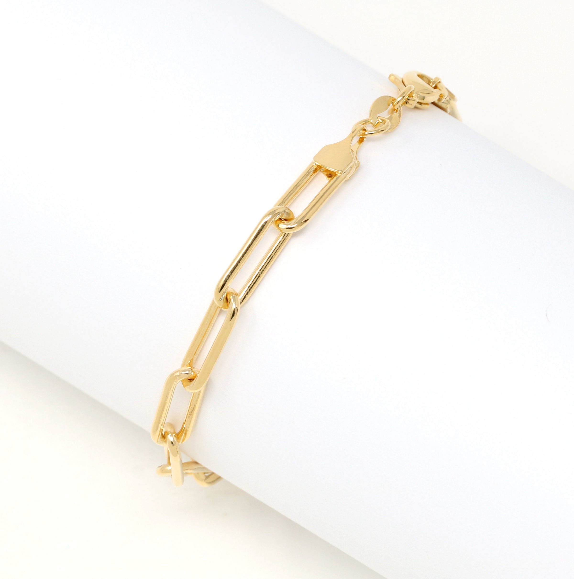 Gold Filled Bold Paperclip Chain Bracelet