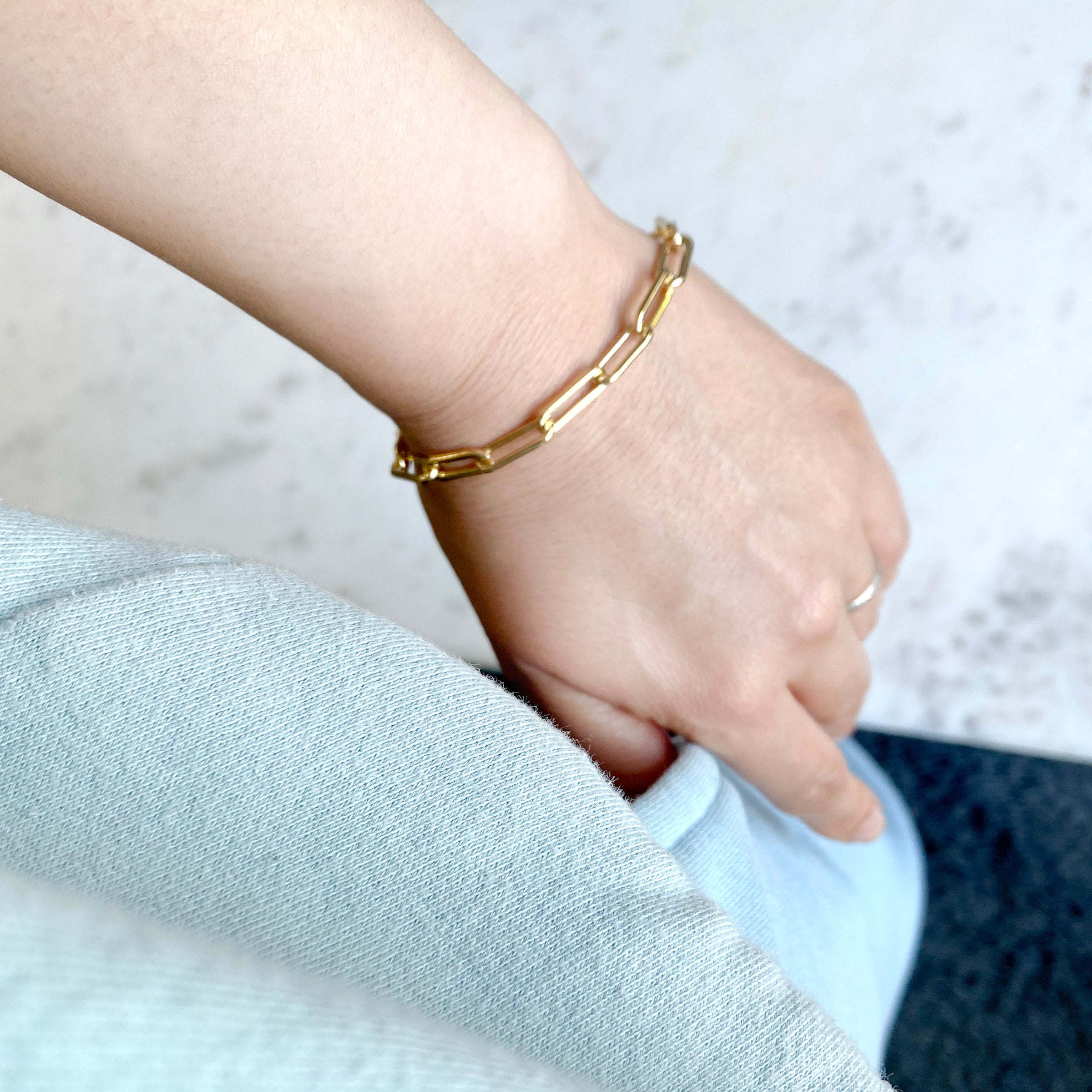 Gold Filled Bold Paperclip Chain Bracelet
