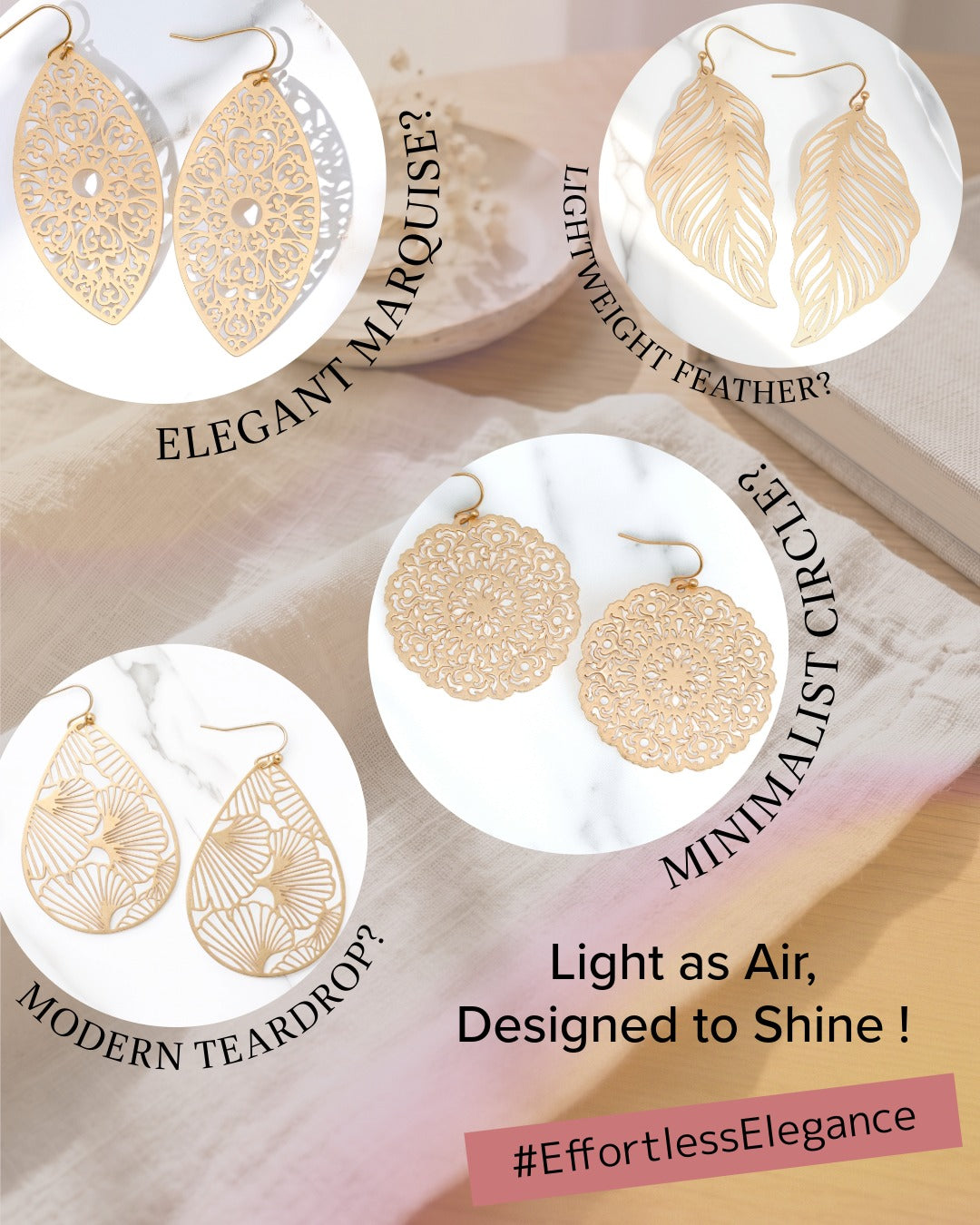 Light as Air, Designed to Shine: Discover Our Lightweight Filigree Earrings
