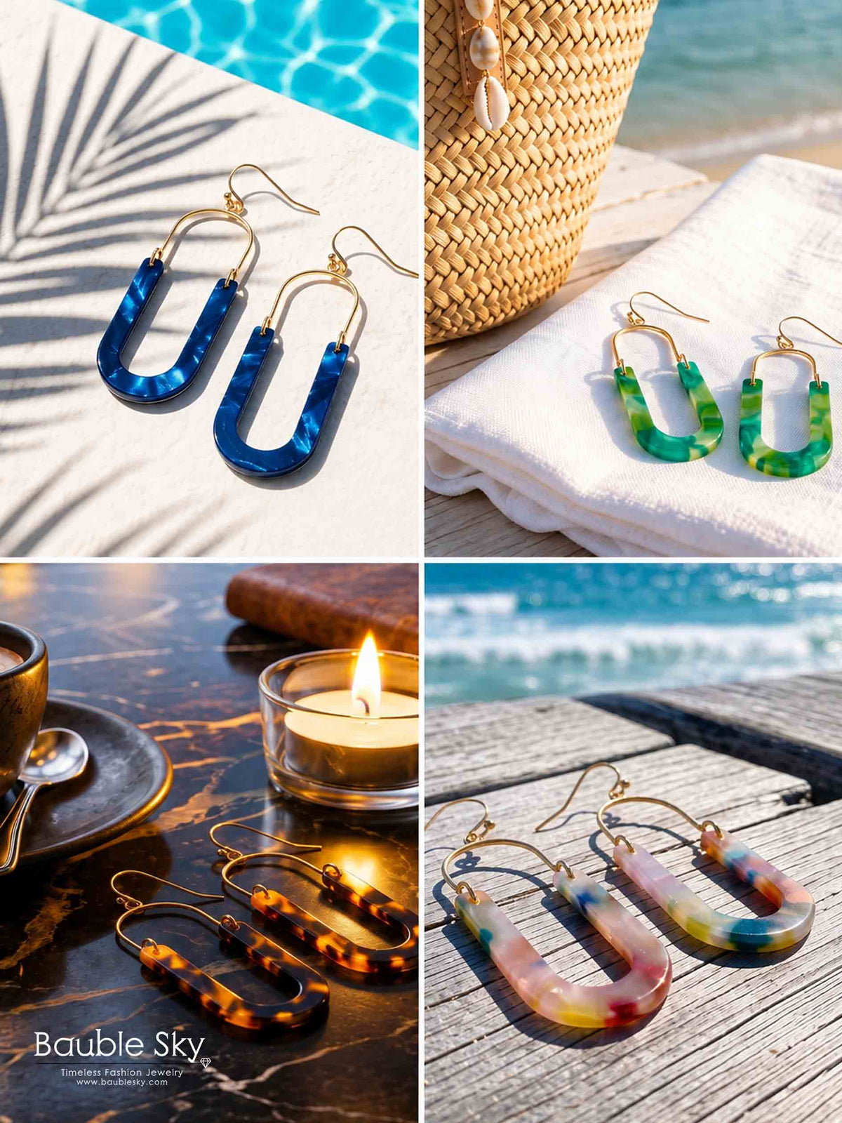 Sun-Kissed & Effortless: How to Style Resin Statement Earrings for Every Season