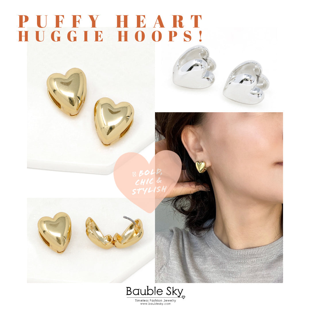 Add a Touch of Whimsy with Puffy Heart Huggie Earrings