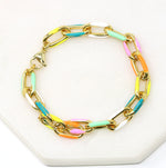 Enamel Modern Paperclip Bracelet