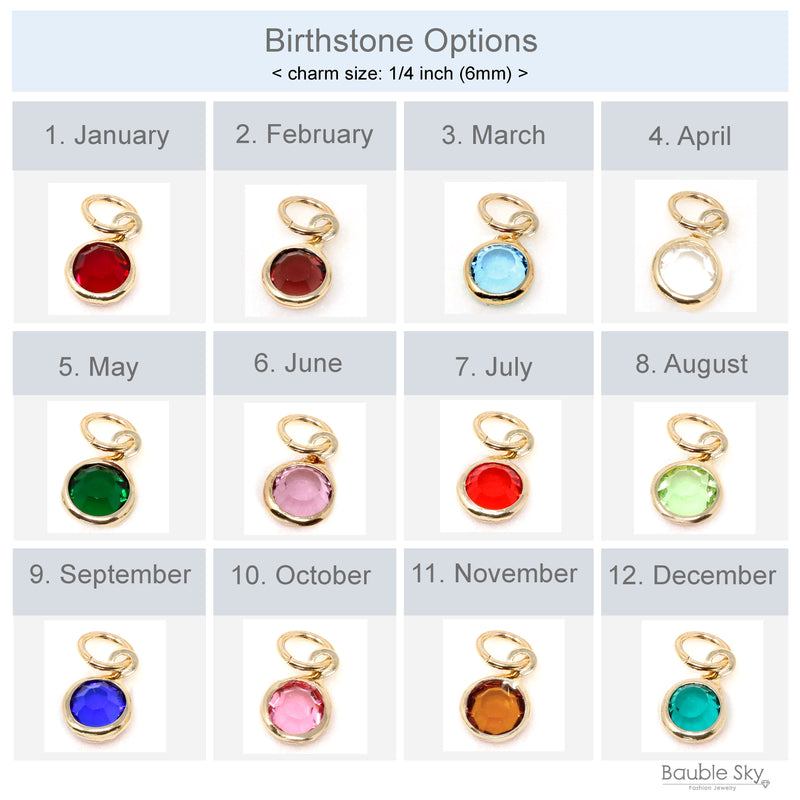 Personalized Initial & Birthstone Mini Carabiner Necklace