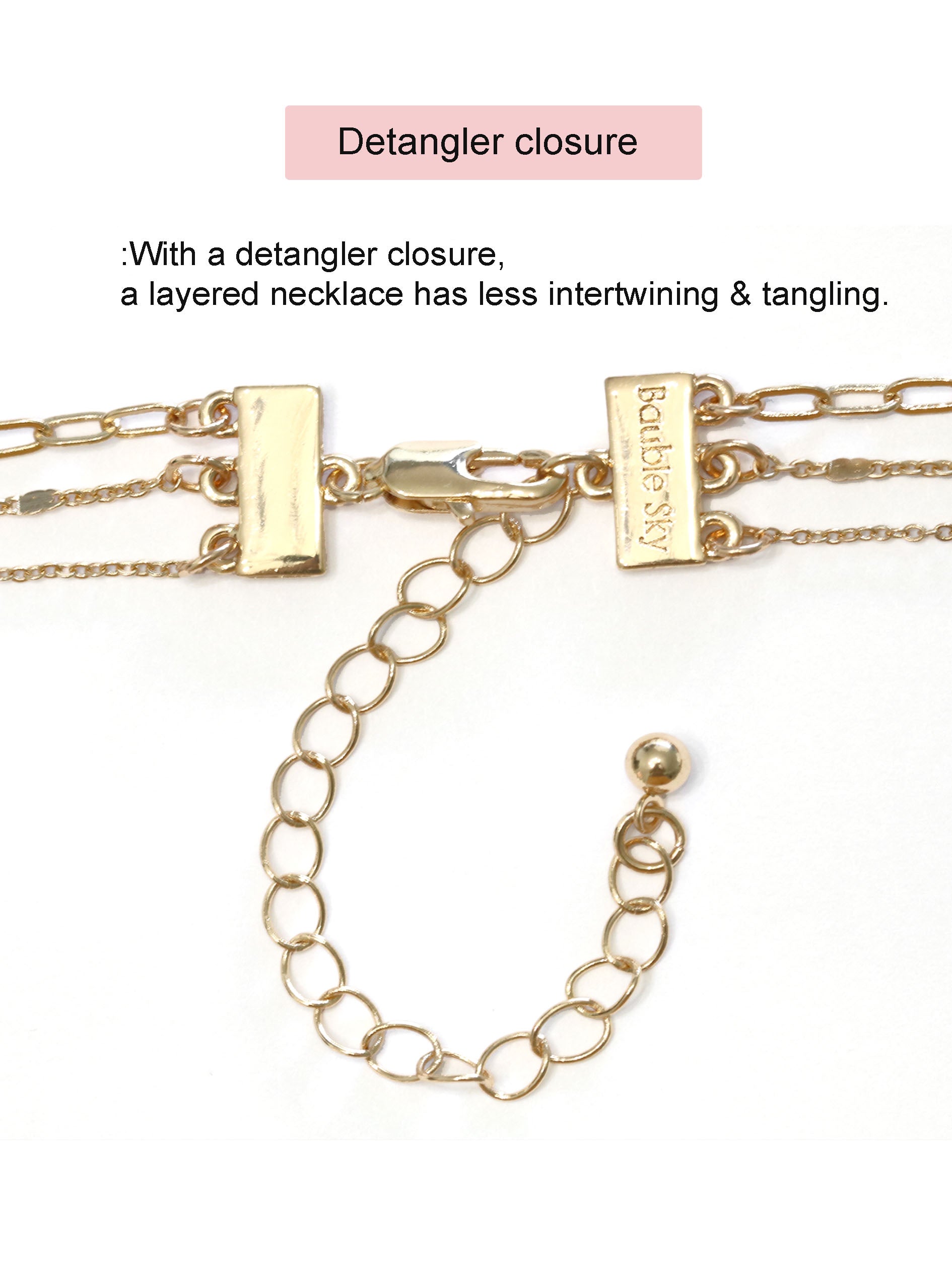 Triple Layered Bar Charm Necklace