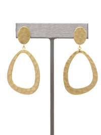 Hammered Open Teardrop Dangle Earrings