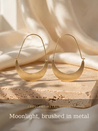 Crescent Metal Hoops Earrings