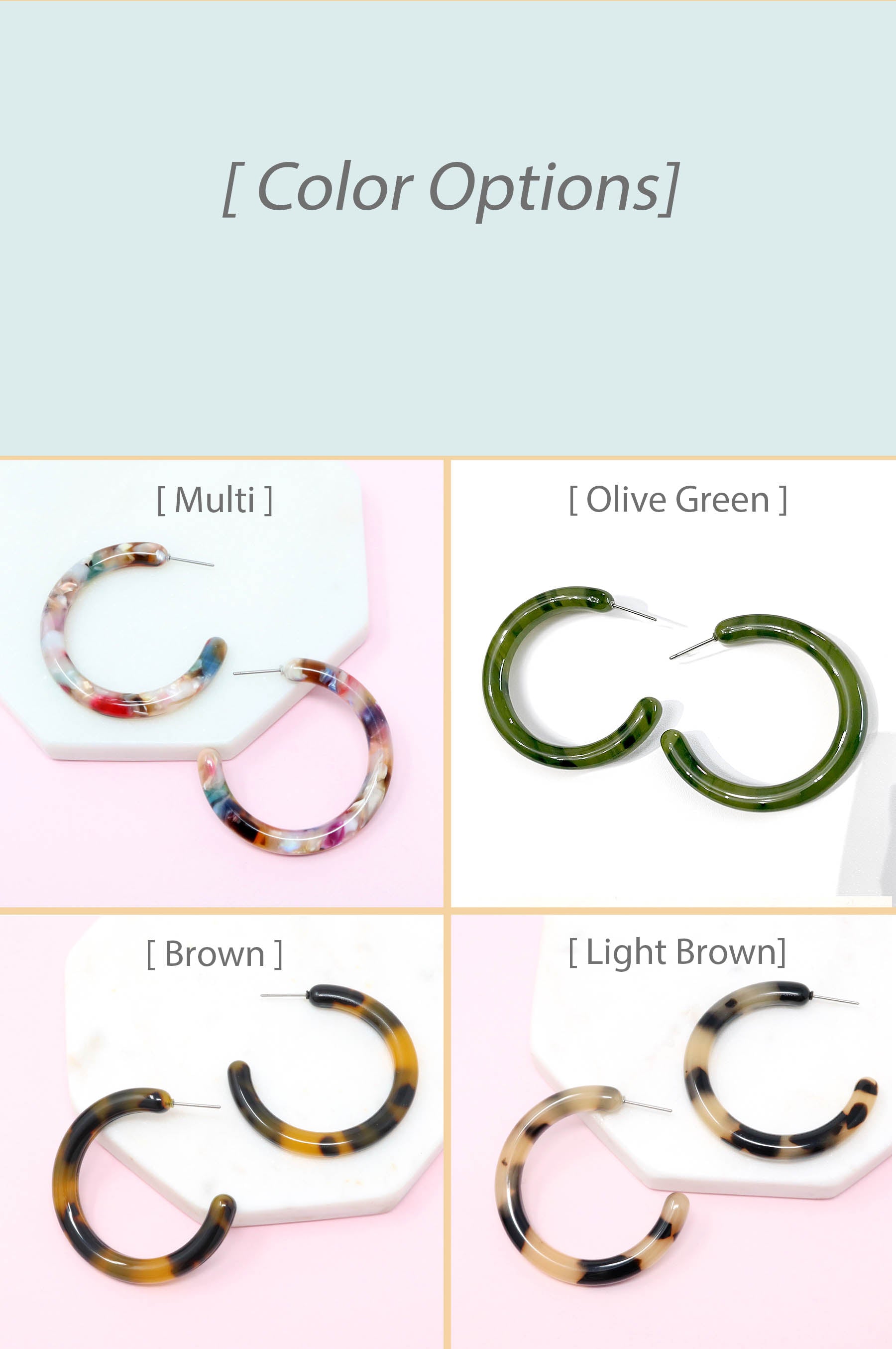 Resin Hoop Earrings