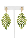 Leaf Resin Statement Earrings