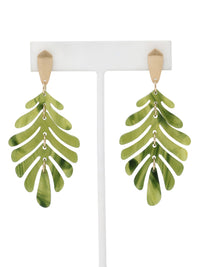 Leaf Resin Statement Earrings
