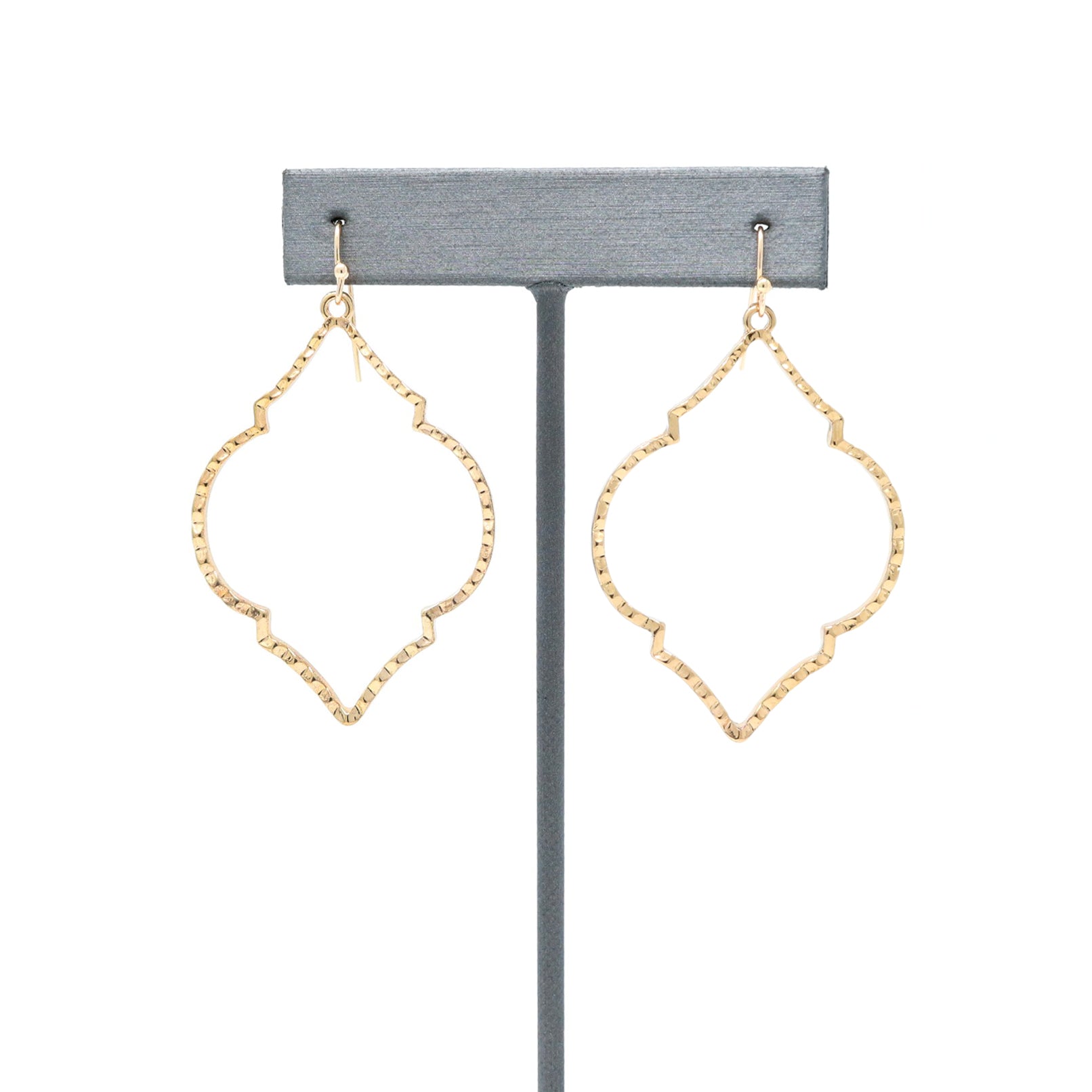 Quatrefoil Lightweight Metal Drop Earrings,