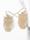 Lightweight Small Filigree Owl Earrings