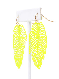 Neon Leaf Drop Earrings