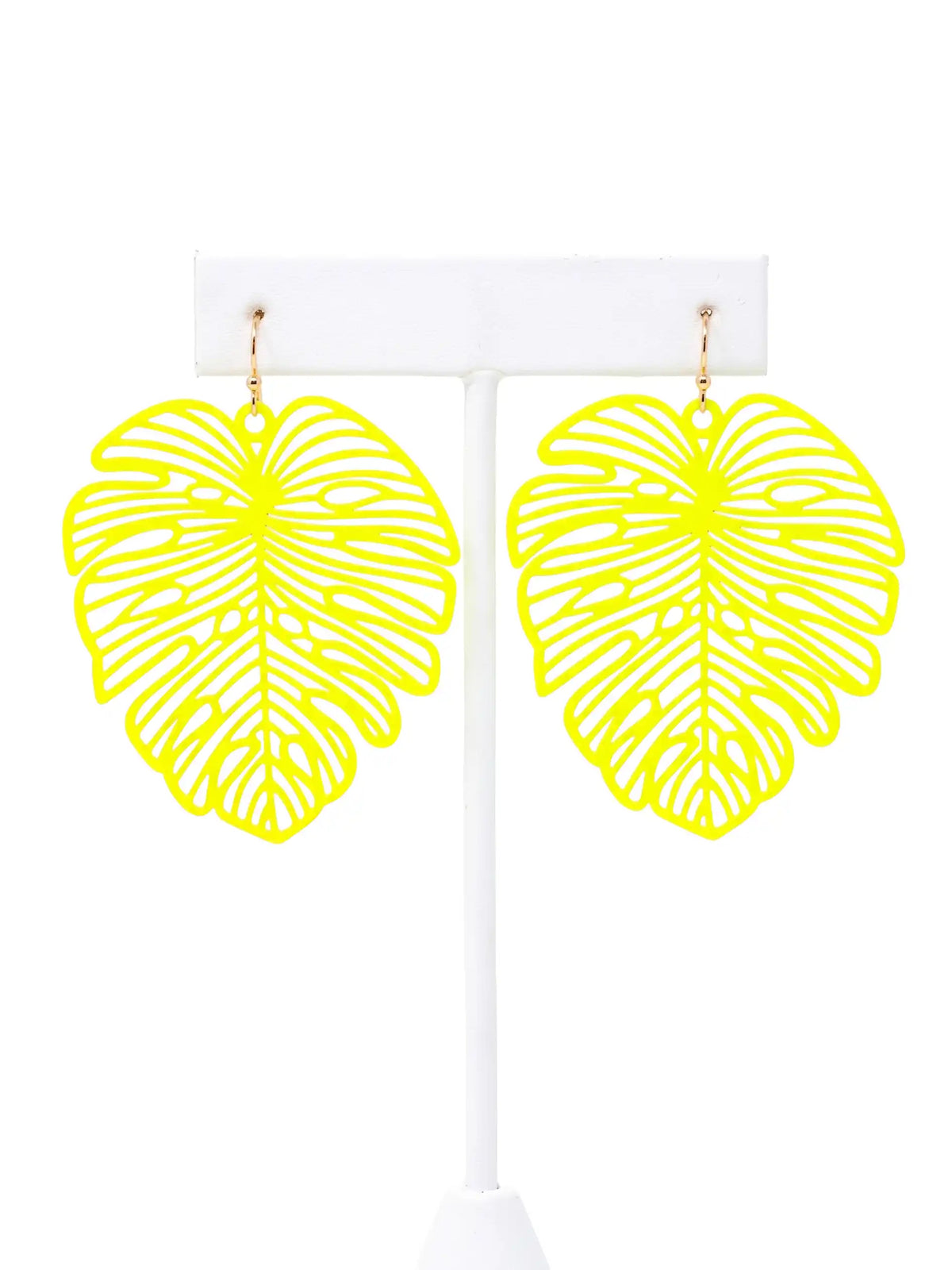 Neon Leaf Drop Earrings