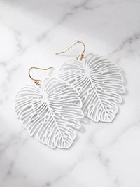 Neon Leaf Drop Earrings