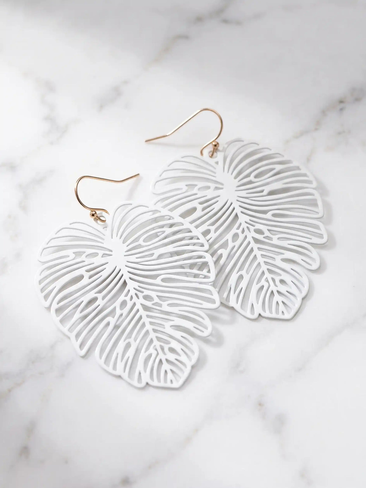 Neon Leaf Drop Earrings