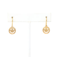 Smiley Face Drop Fish Hook Earrings