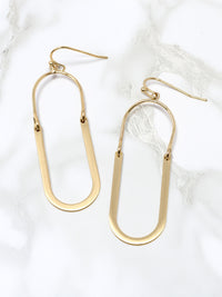 Oval Resin Drop Earrings