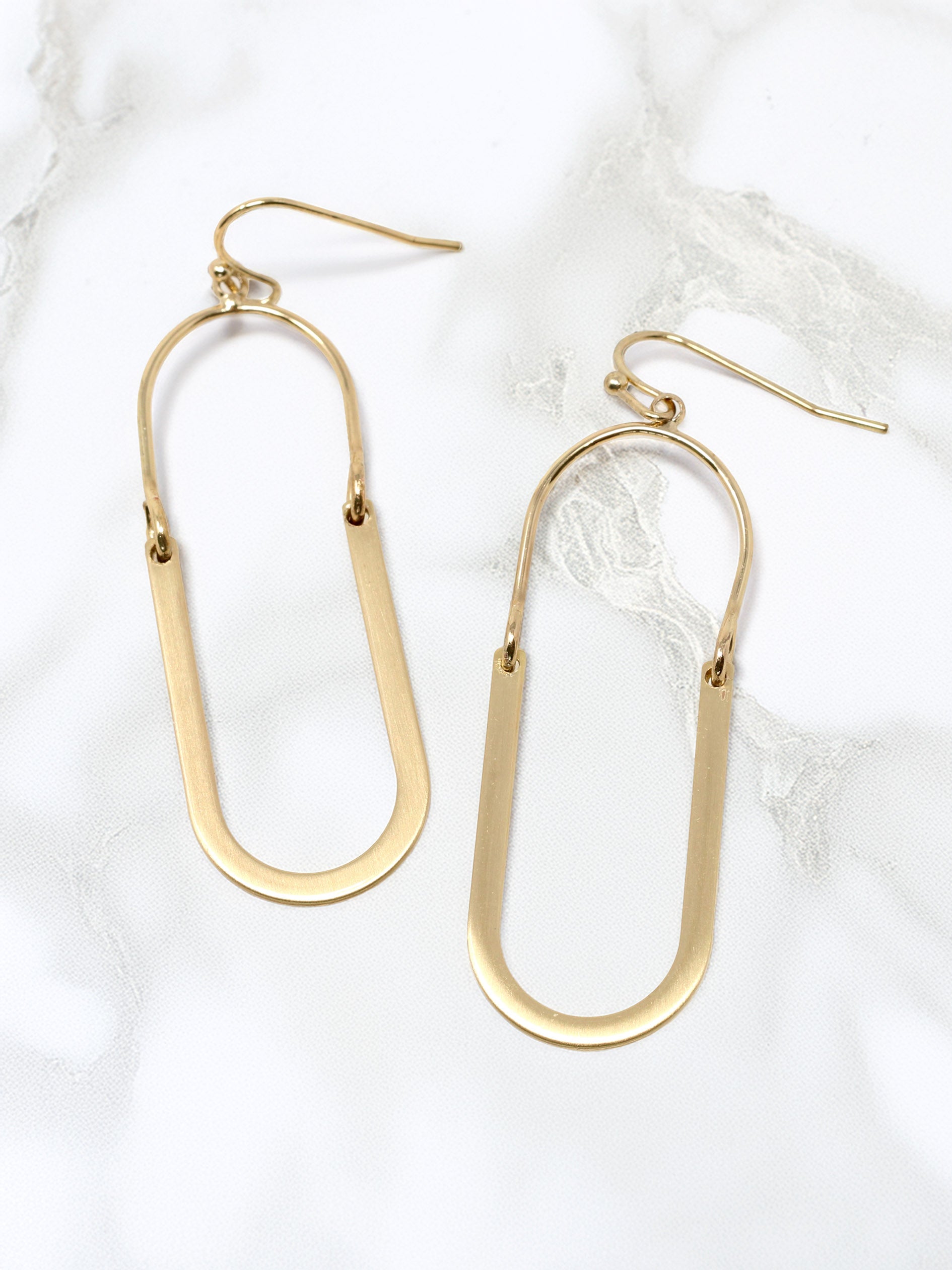 Oval Resin Drop Earrings
