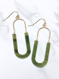 Oval Resin Drop Earrings