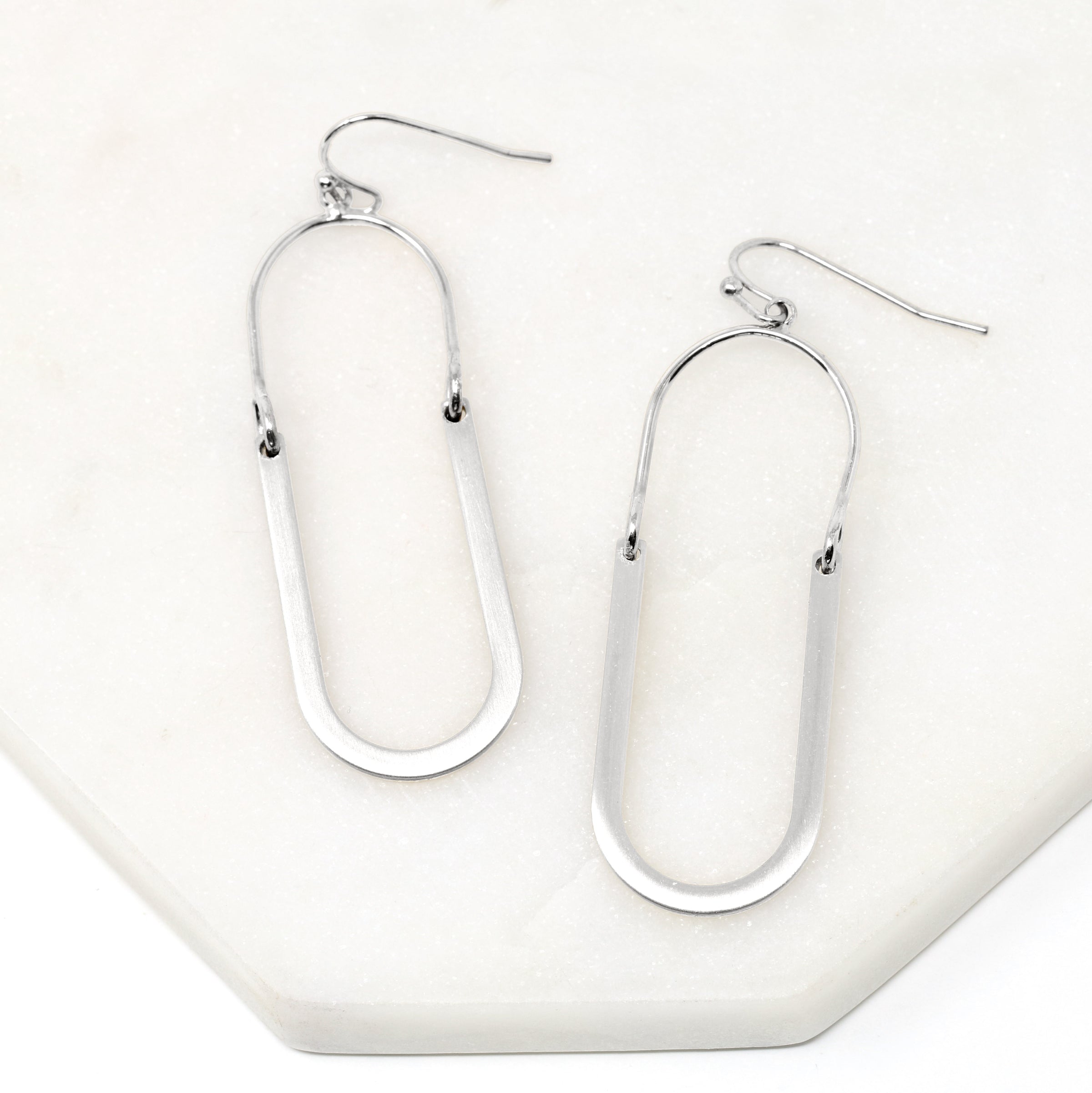 Oval Resin Drop Earrings
