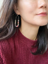 Oval Resin Drop Earrings