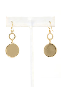 Modern Circle Abalone Drop Earrings