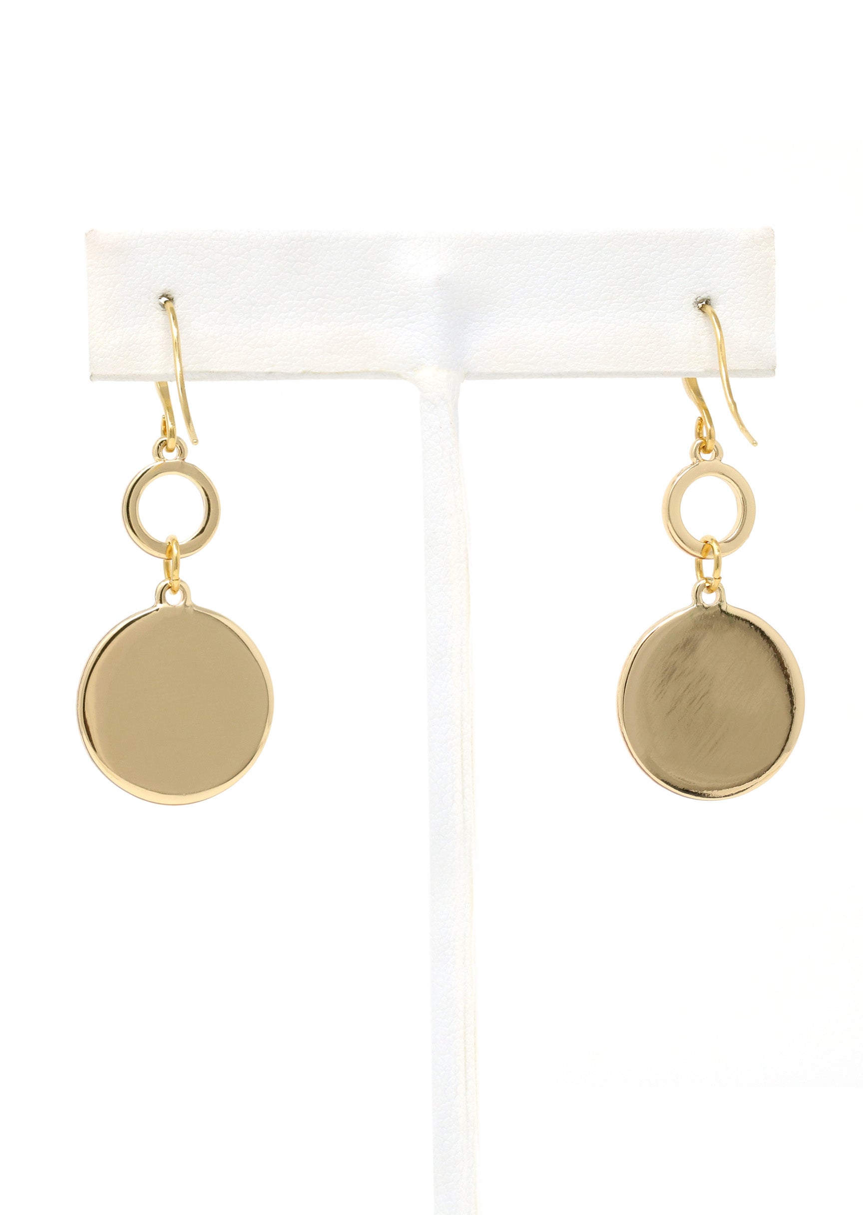 Modern Circle Abalone Drop Earrings
