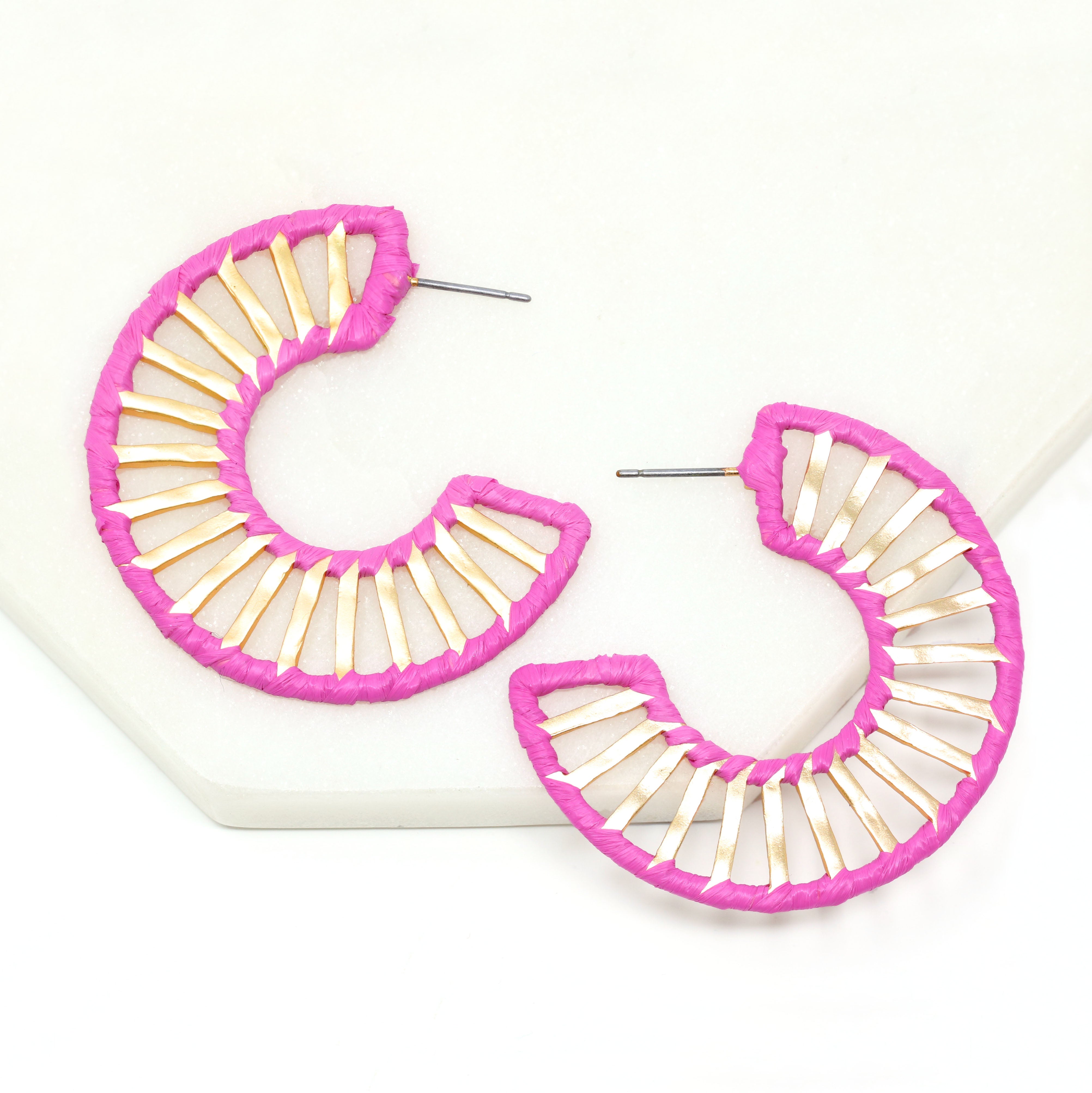 Raffia Circle Hoop Earrings – Bauble Sky