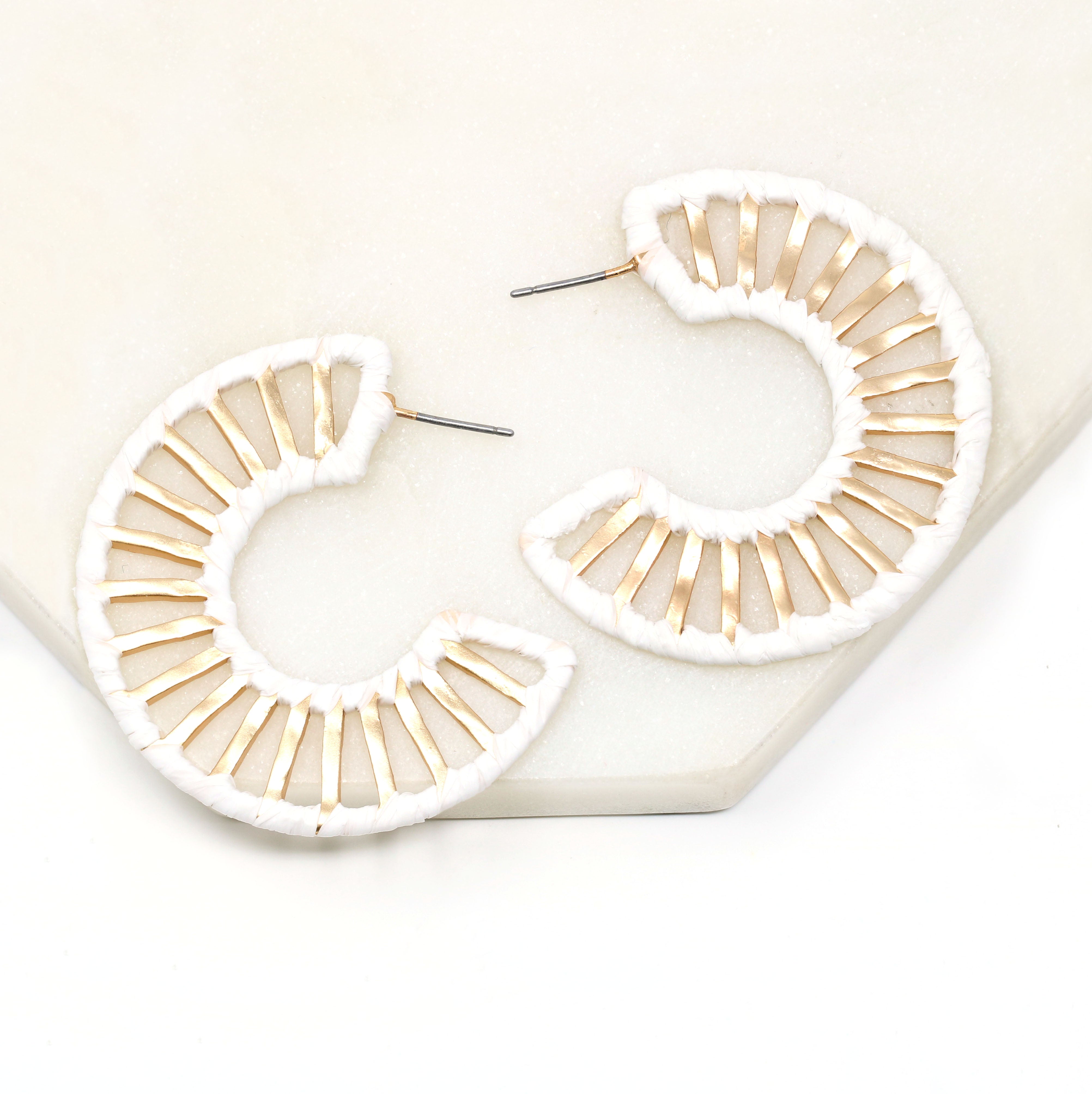 Raffia Circle Hoop Earrings – Bauble Sky