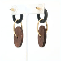 Boho Wooden Circle Drop Earrings