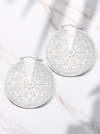 Lightweight Circle Filigree Hoop Earrings