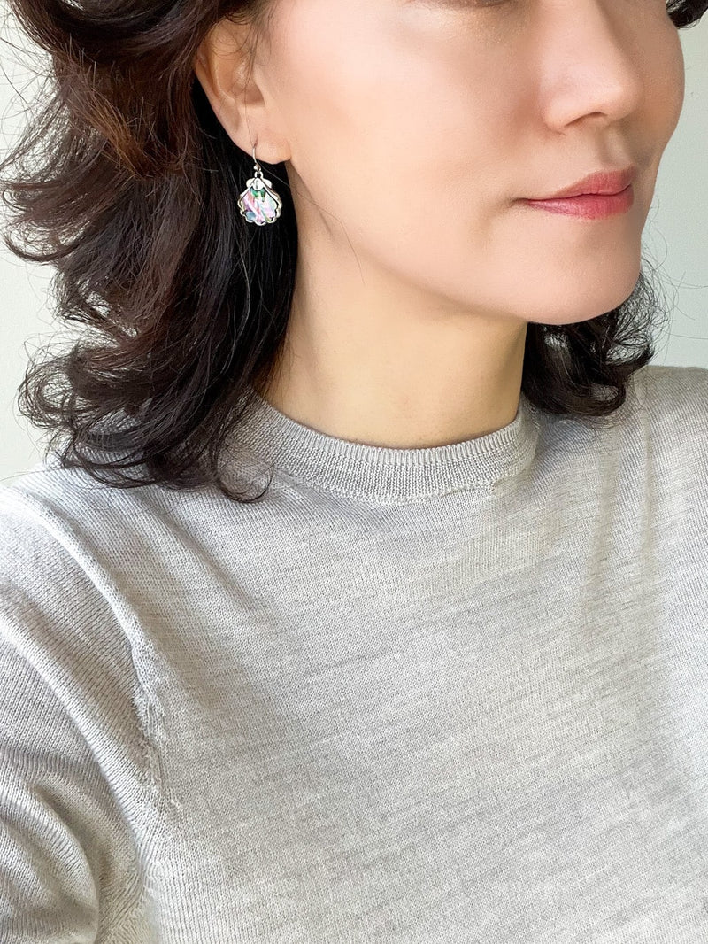 Seashell Abalone Drop Earrings
