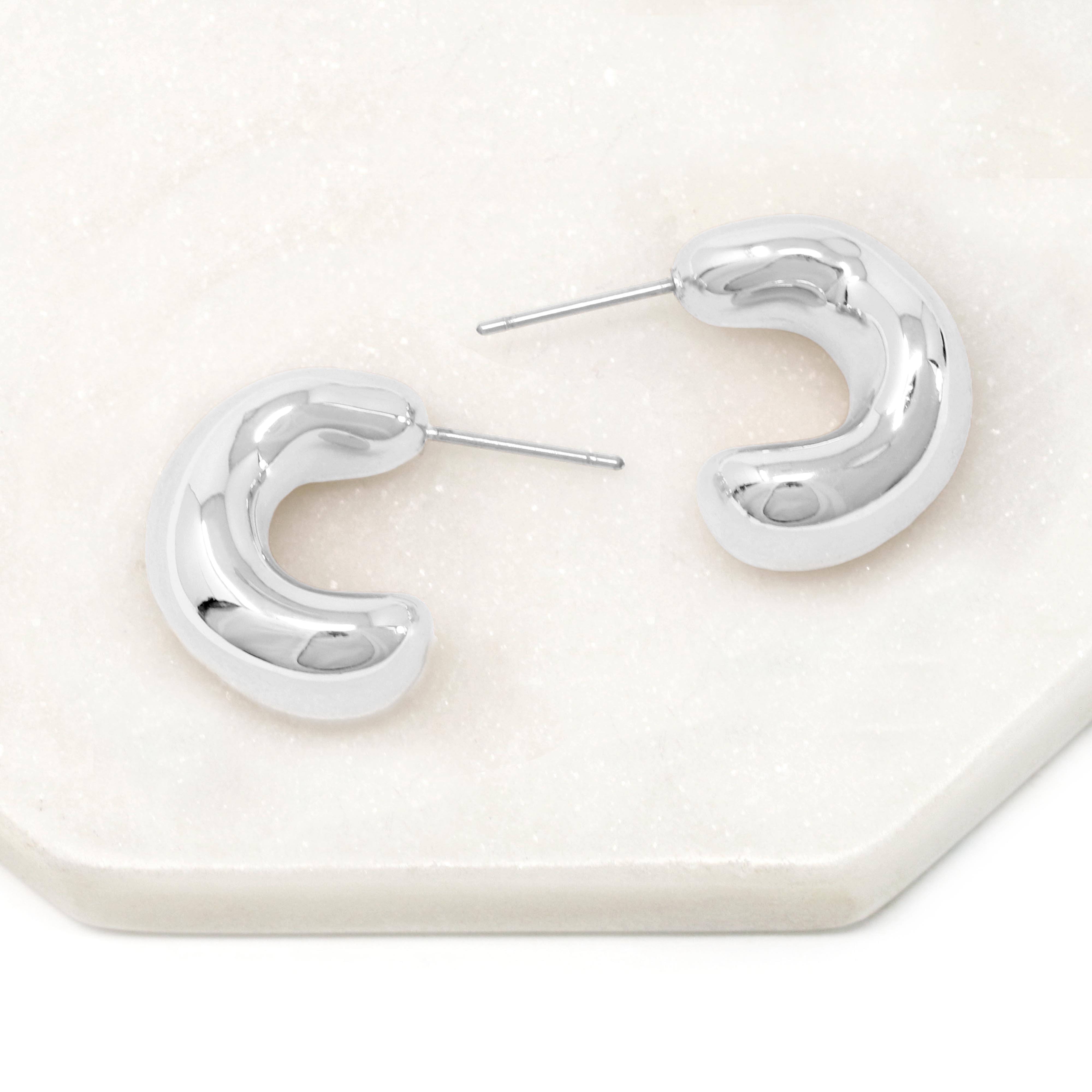 ★MIDNIGHT MOMENT.★ bold hoop earring silver Designer fashion, Seoul-fully created | W Concept