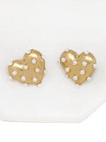 Puffy Heart Pearl Earrings
