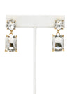 Neon Rectangle Glass Stone Drop Earrings