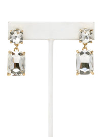 Neon Rectangle Glass Stone Drop Earrings