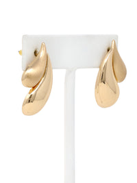 Sculpted Teardrop Dual-Finish Stud Earrings
