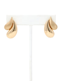 Sculpted Teardrop Dual-Finish Stud Earrings