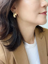 Sculpted Teardrop Dual-Finish Stud Earrings