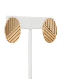 Modern Oval Two-Tone Wooden Earrings