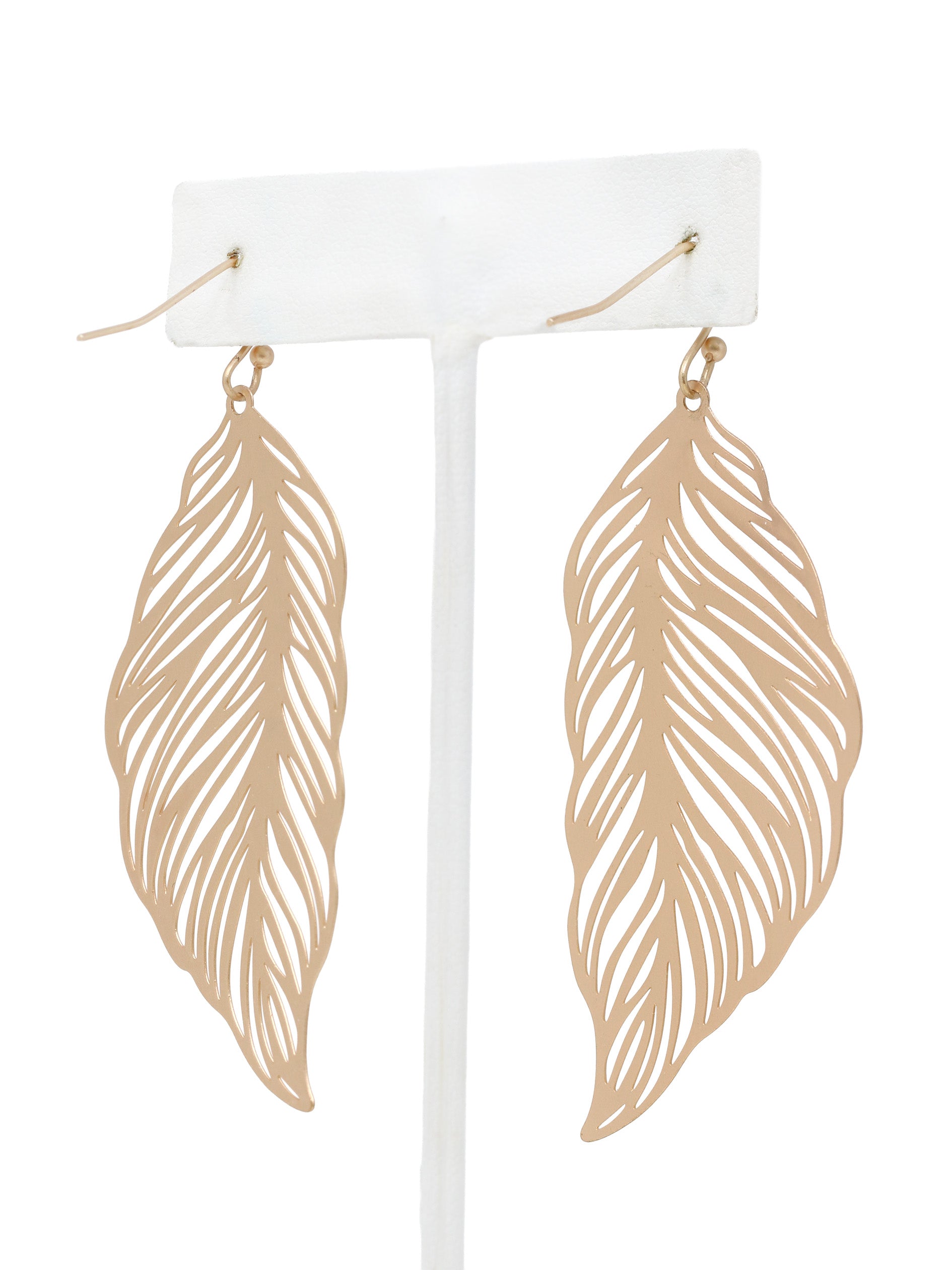 Leaf Lightweight Filigree Drop Earrings