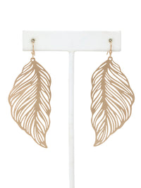 Leaf Lightweight Filigree Drop Earrings