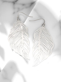 Leaf Lightweight Filigree Drop Earrings