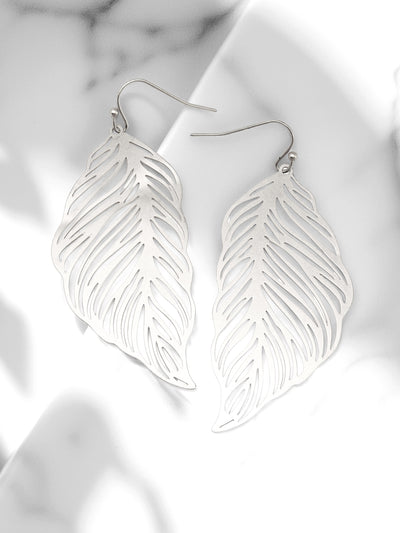 Leaf Lightweight Filigree Drop Earrings