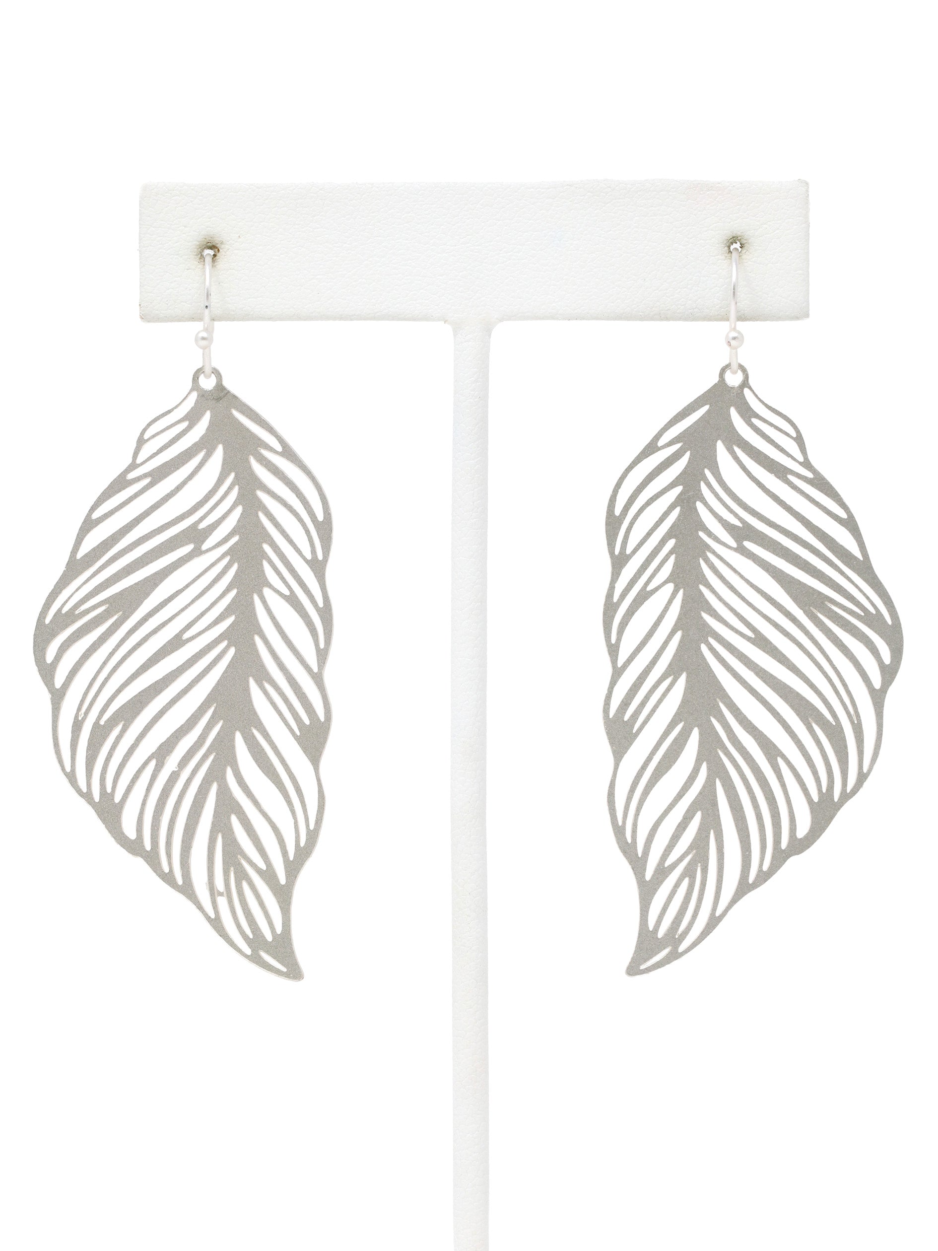 Leaf Lightweight Filigree Drop Earrings